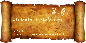 Winterberg Gyöngyi névjegykártya